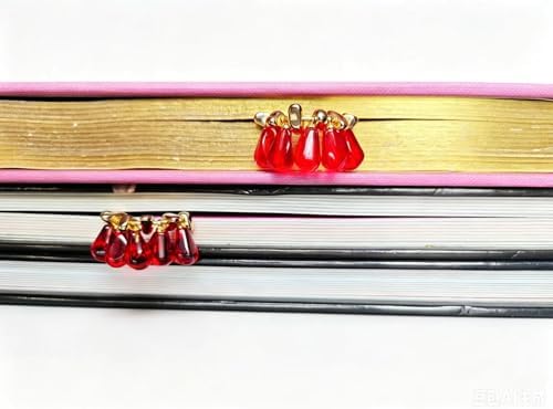 2 pcs Cute Planner Paper Clip Bookmarks, 2 Inches, Journal Notebook Charm Accessories, Page Saver Holder, Bookish Gift for Book Lover (Red Pomegranate)