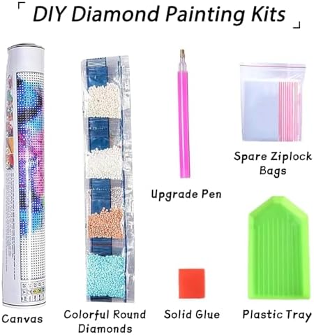 MIRCVSH Autumn Diamond Art Kits for Adults,5D Round Drill Wood Cabin Diamond Painting Kits for Adult Beginners,DIY Full Drill Gem Art Painting Kit for Home Wall Decor 12X16 Inch.