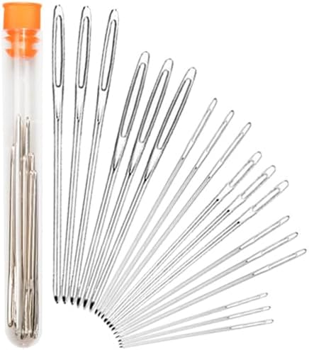 Hekisn Large-Eye Blunt Needles, Stainless Steel Yarn Knitting Needles, Sewing Needles, Crafting Knitting Weaving Stringing Needles, Perfect for Finishing Off Crochet Projects (18 Pieces)