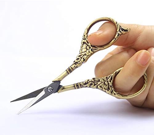 BIHRTC Vintage European Style Scissors Stainless Steel for Cross Stitch