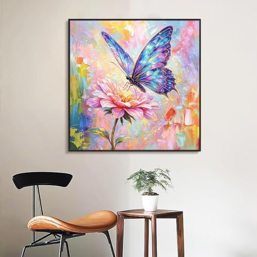 Arttoplus Butterfly Paint by Numbers Kit for Adults Beginner 16x20 inch | Butterfly Adult Paint by Number Kits on Canvas, DIY Acrylic Oil Painting by Numbers for Adults for Gift Home Wall Decor