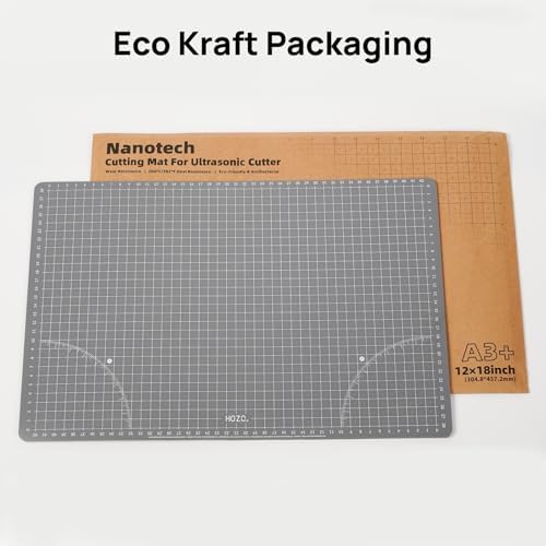 HOZO NanoTech Cutting Mat for Ultrasonic Cutter, 9" x 12" Self-Healing Cutting Mat, Glue-Free Eco Design, Heat-Resistant, Metric & Imperial Scales, Durable for Craft, DIY, 3D Printing & Model Making