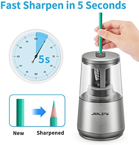 JARLINK Electric Pencil Sharpener, Heavy Duty Helical Blade, Auto Stop