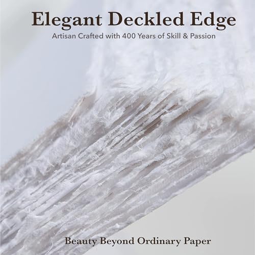 Wanderings Handmade Deckle Edge Cards - Only 2" x 3.5" - Thick 150 GSM - Pack of 50 – Blank Deckled Edge Place and Name Cards for Table Setting, Gift Tags, Price Tags