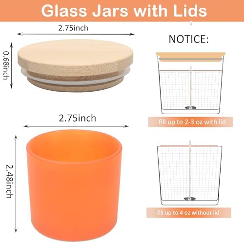 MILIVIXAY 20 Pack 4 OZ Fall Candle Jars with Lids and Candle Making Kits - Bulk Small Empty Candle Jars for Making Candles - Spice, Powder Containers.