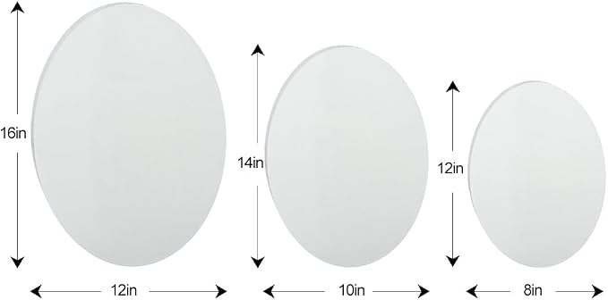 TRANSON 3 Sizes Oval Shaped Stretched Canvas Primed Ready for Painting