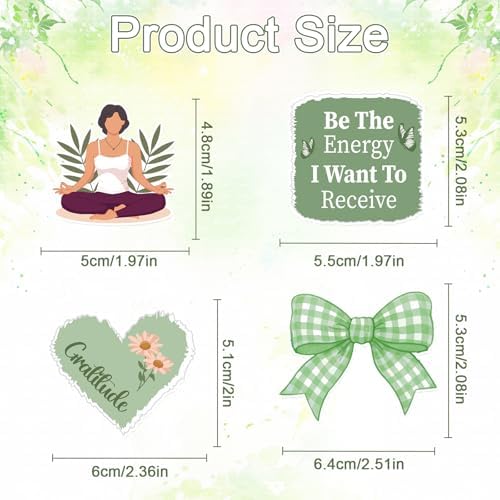 50 Pcs Vision Board Stickers for Women, Positive Affirmation Stickers for Vision Board Supplies Kit, Inspirational Quote Journey Decal Sticker for Adults Teens Planner Accessories (Green)