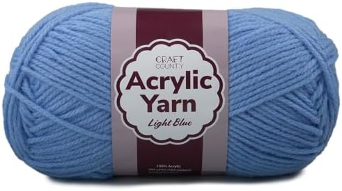 Craft County Medium 4 Acrylic Yarn – 200 Yards of Super Vibrant Yarn for Blankets, Scarves, Hats, & More!