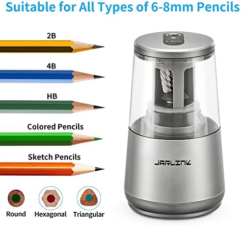 JARLINK Electric Pencil Sharpener, Heavy Duty Helical Blade, Auto Stop