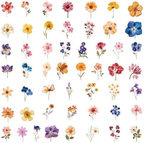 Transparent Flora Scrapbook Stickers Aesthetic Flowers Stickers(200)