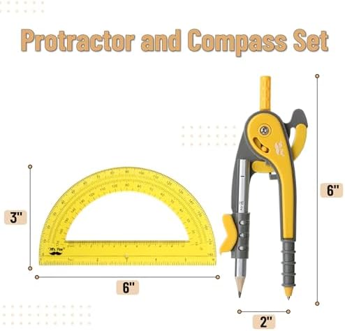 Mr. Pen- Geometry Compass and Protractor Set, 6 Inch Compass