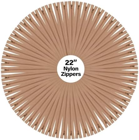 Mandala Crafts 60 PCs Tan Closed-End 22 Inches Nylon Zippers for Sewing