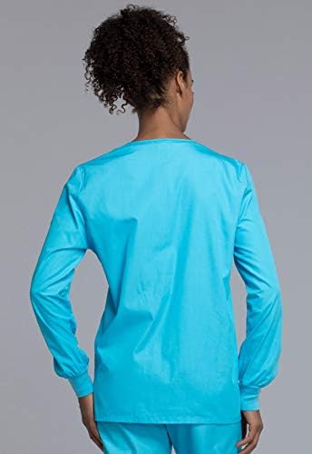 Cherokee WW Originals Scrubs Jacket for Women Snap Front 3 Pockets