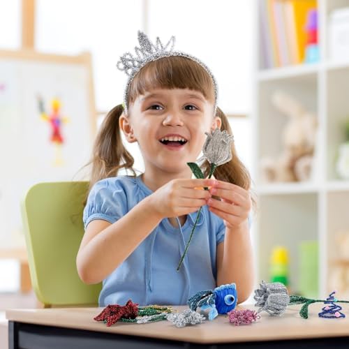 Caydo 200PCS Glitter Pipe Cleaners for Creative Art and Craft Projects