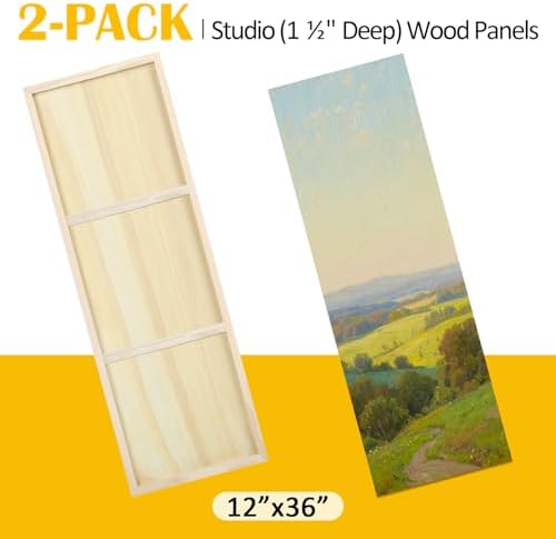 Falling in Art 2 Pack 12x36'' Unfinished Birch Wood Panels for Painting