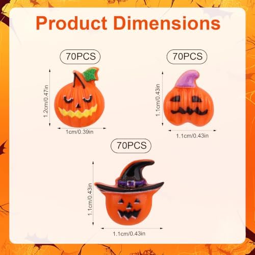 Lyreh 210pcs Mini Resin Halloween Pumpkins, Small Resin Pumpkins