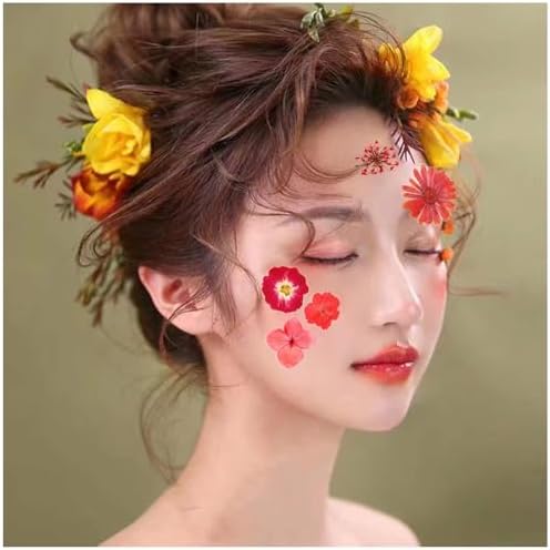 37Pcs Red Dried Pressed Flowers Natural Dried Flowers for Resin,Real Pressed Flowers for Crafts,Dry Flowers for Resin Molds DIY Scrapbookin Candle Jewellery Making
