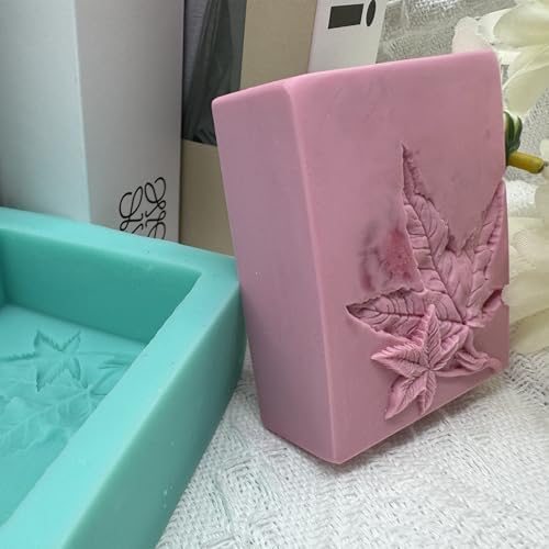 Maple Leaf Soap Mold Rectangle Soap Making Molds Plant Leaves Silicone Soap Mould for CP MP Handmade Soap Made Scented Candle Resin Aroma Plaster Art Crafts Mould Cake Mousee Ice Cube Moulds