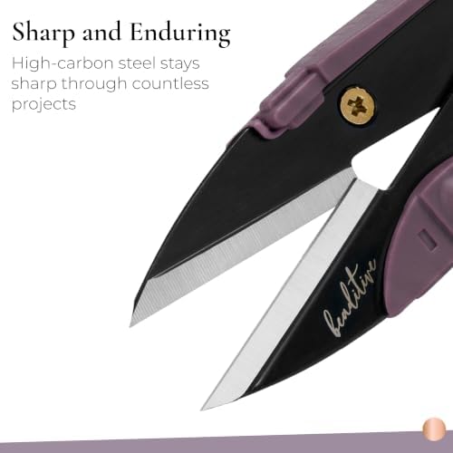 Beaditive Premium Thread Snips - Thread, Yarn, Embroidery Snipper for Sewing, Quilting, Knitting, Jewelry Making - High-Carbon Steel Blades with Protective Cap and Lanyard (Purple)