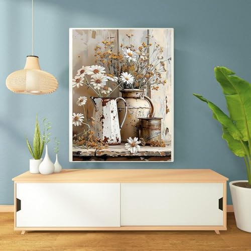 Axquilon Rustic Flowers Diamond Art Kits for Adults 12x16 inch
