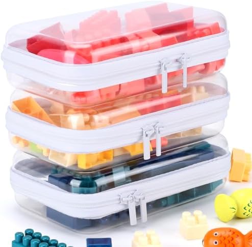 YOPCDJ 3 Pack Clear Hard Shell Zipper Case, Clear Zipper Pouches Waterproof Makeup Organizer & Travel Toiletry Bag, Plastic Pouch for Office Home Storage Small Size