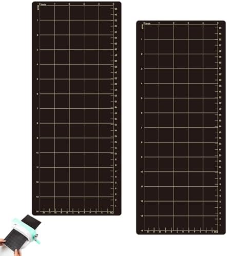 Copkim 2 Pcs 14.6" L 6.1" W Magnetic Cutting Shim Grid Magnetic Shim Embossing Machine Die Pads Black Sheet Die Cutting Machine Accessories