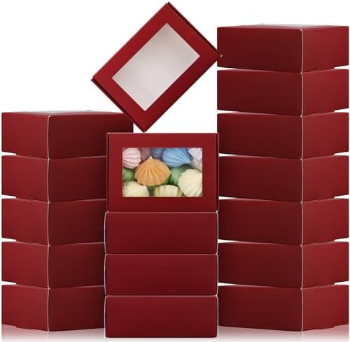 Zonon 30 Pcs Mini Kraft Soap Boxes with Window Homemade,Burgundy