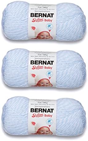 Bernat Softee Baby Yarn for Crocheting Soft, Denim Marl, 3-Pack