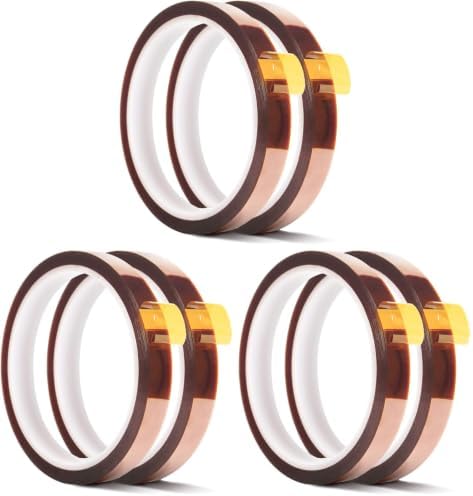 EQUTY BAYMERS 2 Rolls 10mm X 33m 108ft Heat Tape,Adhesive Heat Resistant/Transfer Tape, Heat Vinyl Thermal Sublimation Press Tape,No Residue,Electronics,Soldering,Circuit Board (Pack of 3)
