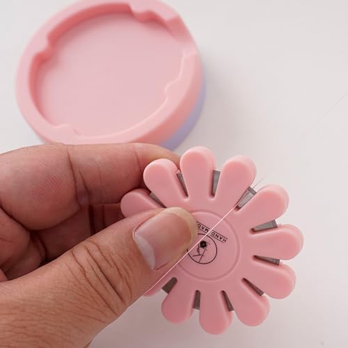 Thread Cutter Thread Cutting Tools Quilting Supplies for Sewing Seam Magnetic Pins Holder-Pink(The Blade is not Removable)