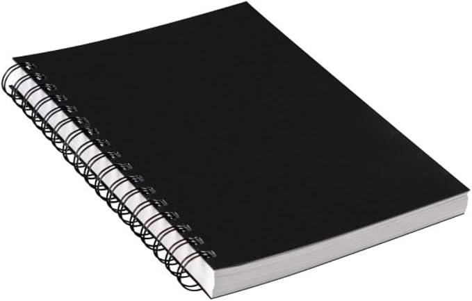 UCREATE Poly Cover Sketch Book, 6" x 9", Black, 75 Sheets/Book, 12 Count | Heavyweight, 70 lb., Side Spiral Bound, Class Pack, 900 Sheets Total, #PCAR37089