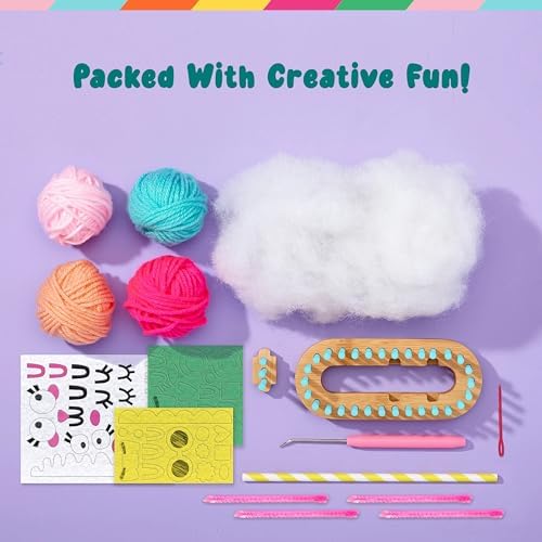 Bright Stripes Nimble Knitter Adjustable Loom Craft Kit for Kids, Ages 8+
