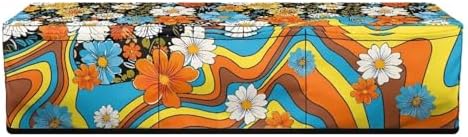 Binienty Vintage Hippie Flower Dust Cover Compatible with Cricut Maker 3, Anti Dirty Scrapbooking Die-Cut Machine Protective Covers with Storage Pocket,for Women