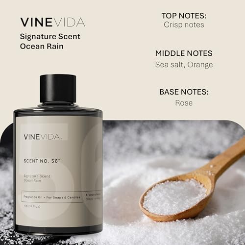 VINEVIDA [16oz] Ocean Rain Fragrance Oil for Candle Making and Soap Making - Premium Candle Scents for Soy Candles