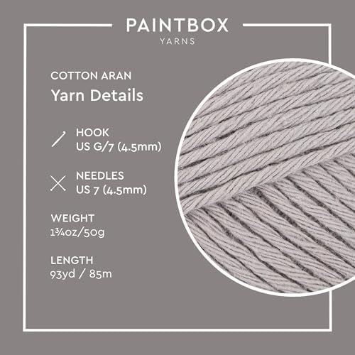 Paintbox Yarns 100% Cotton Aran Yarn 1.76oz / 50g, 93yds / 85m