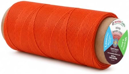 Mandala Crafts 80M 0.8mm Burnt Orange Round Waxed Thread for Leather Sewing