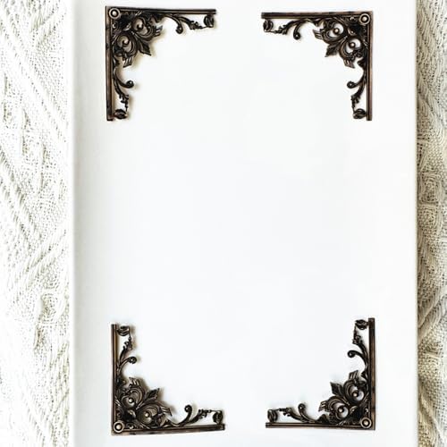 24pcs Vintage Frame Corner Stickers Scrapbook Decorative Paper Bronze