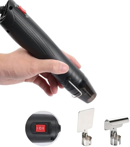 Heat Gun for Crafting, 110V 350W Handed Hot Air Gun (Black) | 3.28FT Ultra-Long Cable Portable Heat Gun with Stand for Shrinking Wrapping PVC, DIY Embossing and Drying Paint