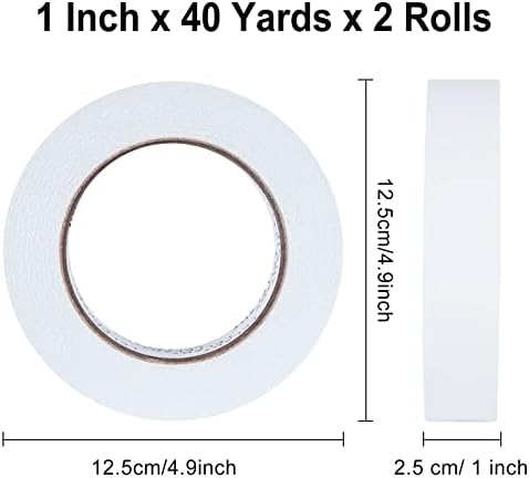 Double Sided Tape 1 Inch x 40 Yards- 2 Rolls