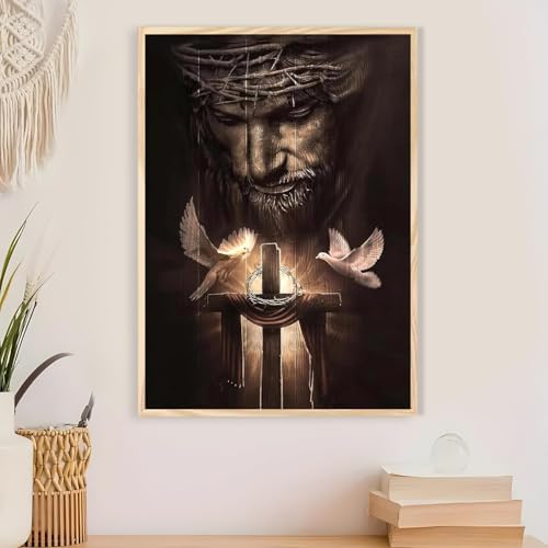 Jesus Paint by Numbers Kit for Adults Framed Canvas 12X16 in, Frameworkless