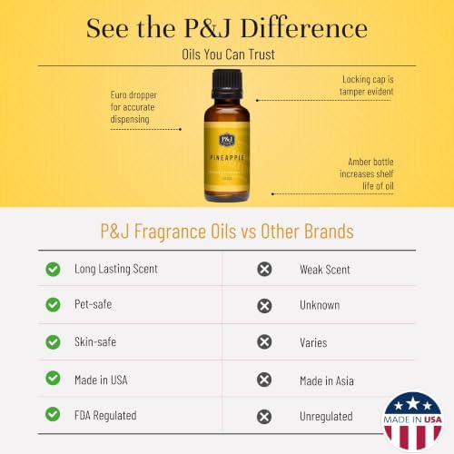 P&J Trading - Pineapple Scented Oil 30ml - Fragrance Oil for Candle Making, Soap Making, Diffuser Oil