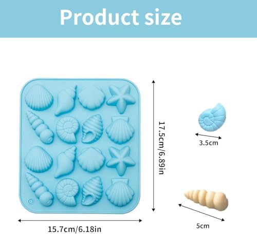 Seashell Silicone Mold Ocean Theme Chocolate Mold Candy Mold Baking Mold Silicone Mold for Cake Decoration Resin Soap Wax DIY Craft Food Grade