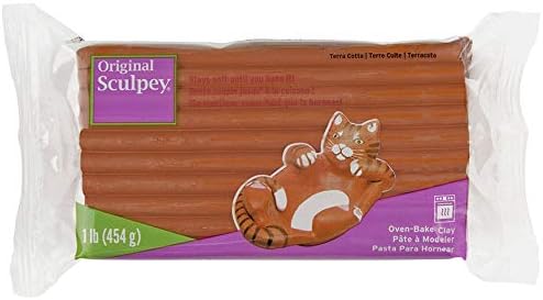 Original Sculpey® Terra Cotta, Non Toxic, Polymer clay, Oven Bake Clay, 1 pound great for modeling, sculpting, holiday, DIY and school projects. Perfect for all skill levels.