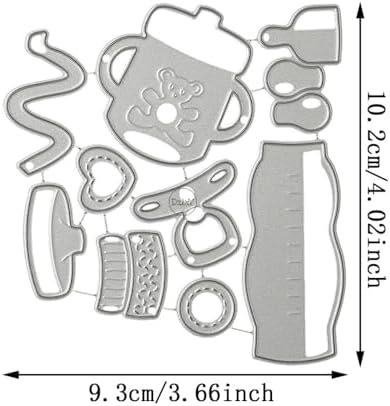 Patchwork Baby Bottles and Water Cups Metal Cutting Dies for Card Making