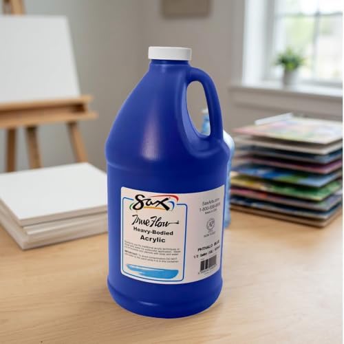 Sax True Flow Heavy Body Acrylic Paint, 1/2 Gallon, Phthaloyl Blue - 439283, 64 Fl Oz (Pack of 1)