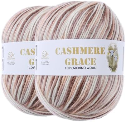 100% Pure Natural Merino Wool Yarn (4ply) - Each Ball 3.5 OZ/Approximately 320 Yards - Hand-Knitting/Crochet/Knitting - Soft and Non-irritating [2 Ball Set] (Mandala 05)