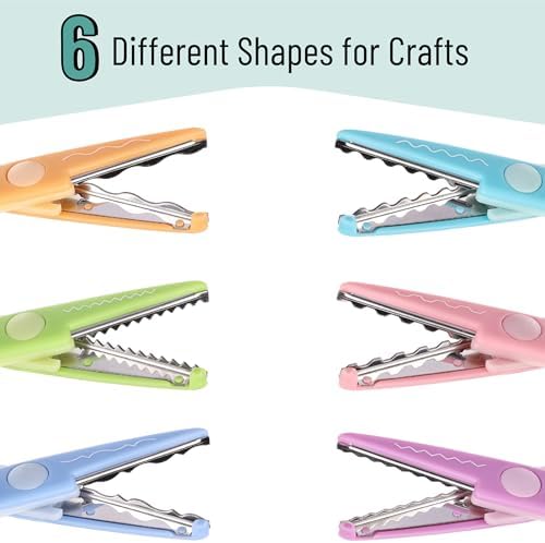 Mr. Pen- Craft Scissors Decorative Edge, 6 Pack, Rainbow | Zig Zag Scissors for Crafting, Scrapbooking, Fancy, Pattern, Design