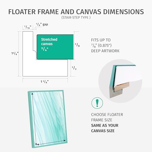 Pixy Canvas Floater Frame 15x20 for 3/4 (0.75) inch Deep Canvas Paintings/Canvas Prints/Wood Canvas Panels/Wall Art/Wall Decor/Home Decor/Artwork (Rustic Gold, 15 x 20 inch, Portrait)