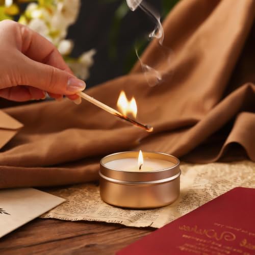 36-Pack 2.5oz Candle Tins with Lids, Metal Candle Jars for Candle Making, Empty Containers Vessels Bulk for Small Business & Beginners DIY Storage -Champagne Gold
