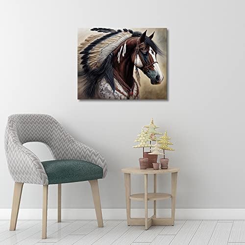 TUMOVO Native American Horse Paint by Numbers Craft Kit for Adults